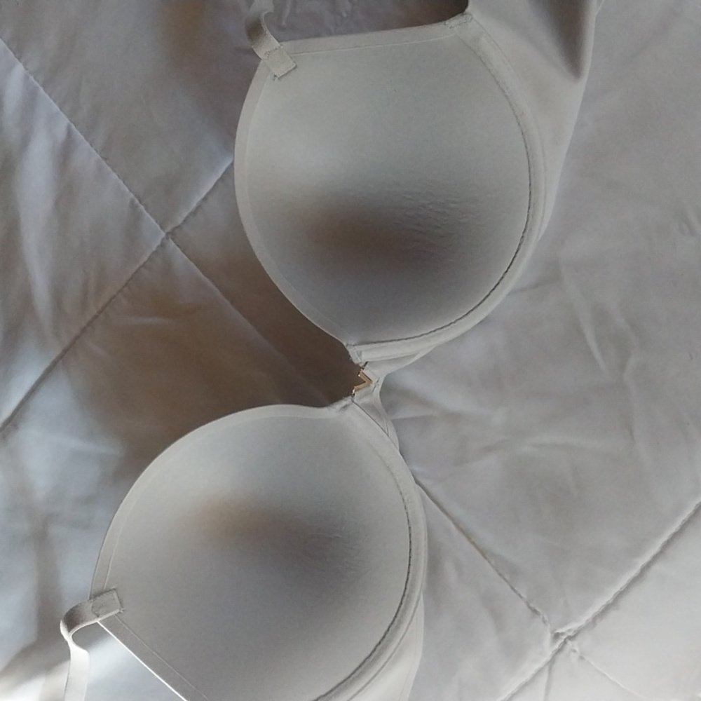 Victoria's Secret Push Up Bra 34DD Light Gray Neutral - Picture 6 of 7